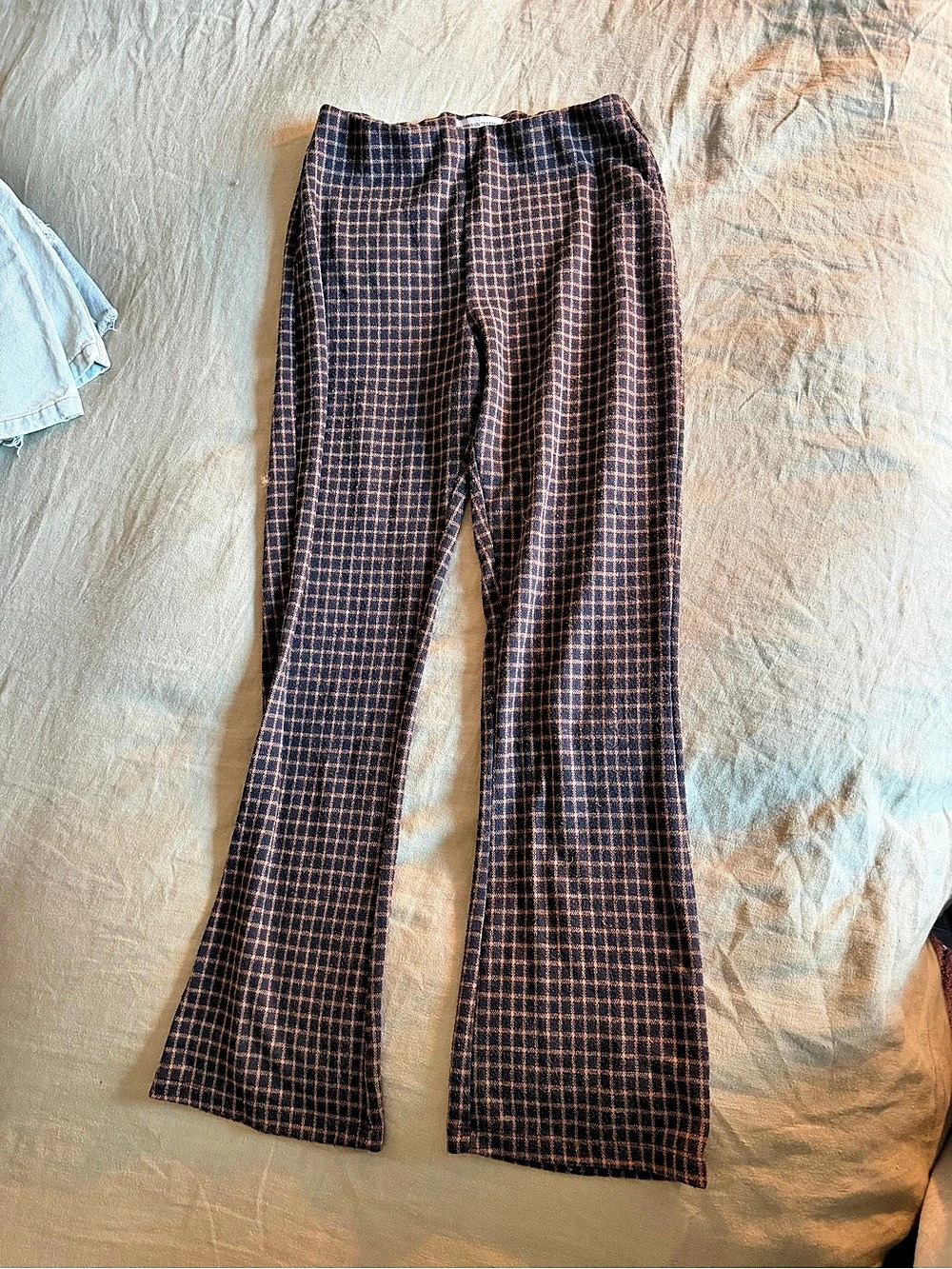 Urban Outfitters UO Bryn Pull-On Flare Pant Pants Brown & Blue Small